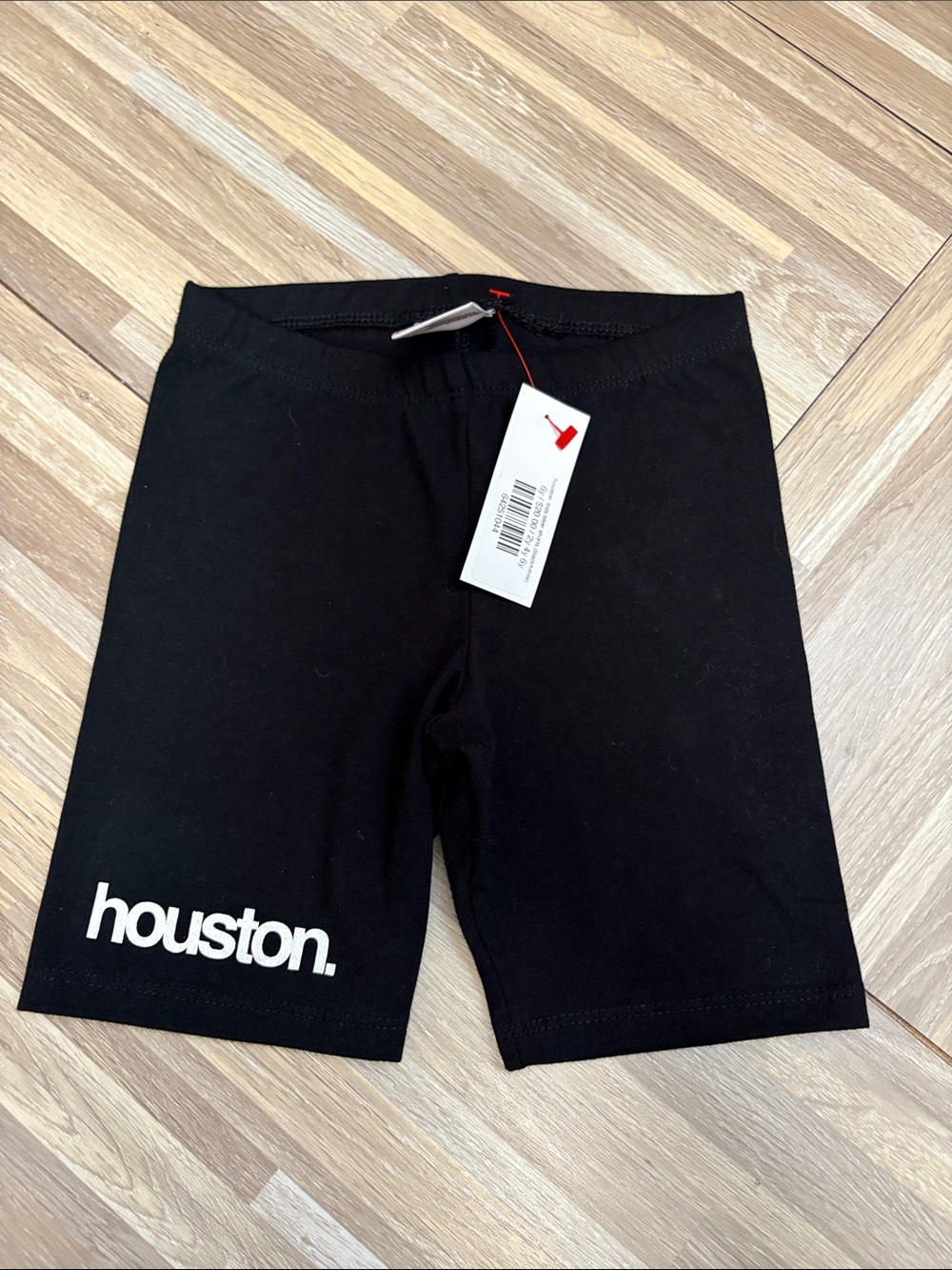 Premium Goods Black 'houston.' Logo Bike Shorts